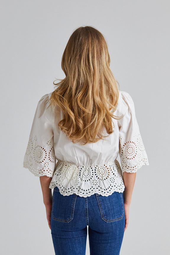Once Untold Bea V-Neck Blouse White 
