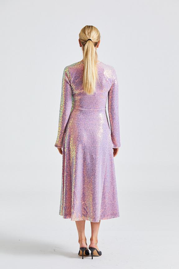 ROTATE Birger Christensen Sequin Midi Dress Sachet Pink-2