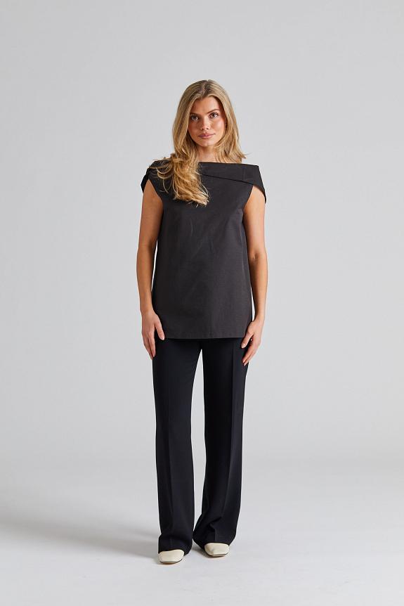 Viktoria Chan Tully Open Back Top Black-2